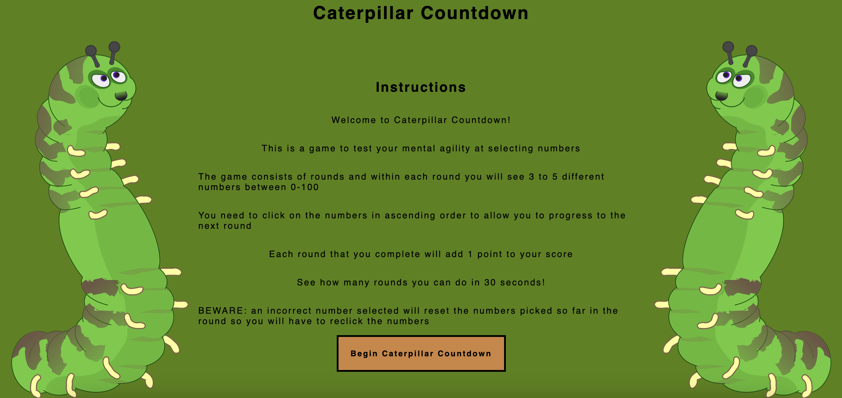 caterpillar game