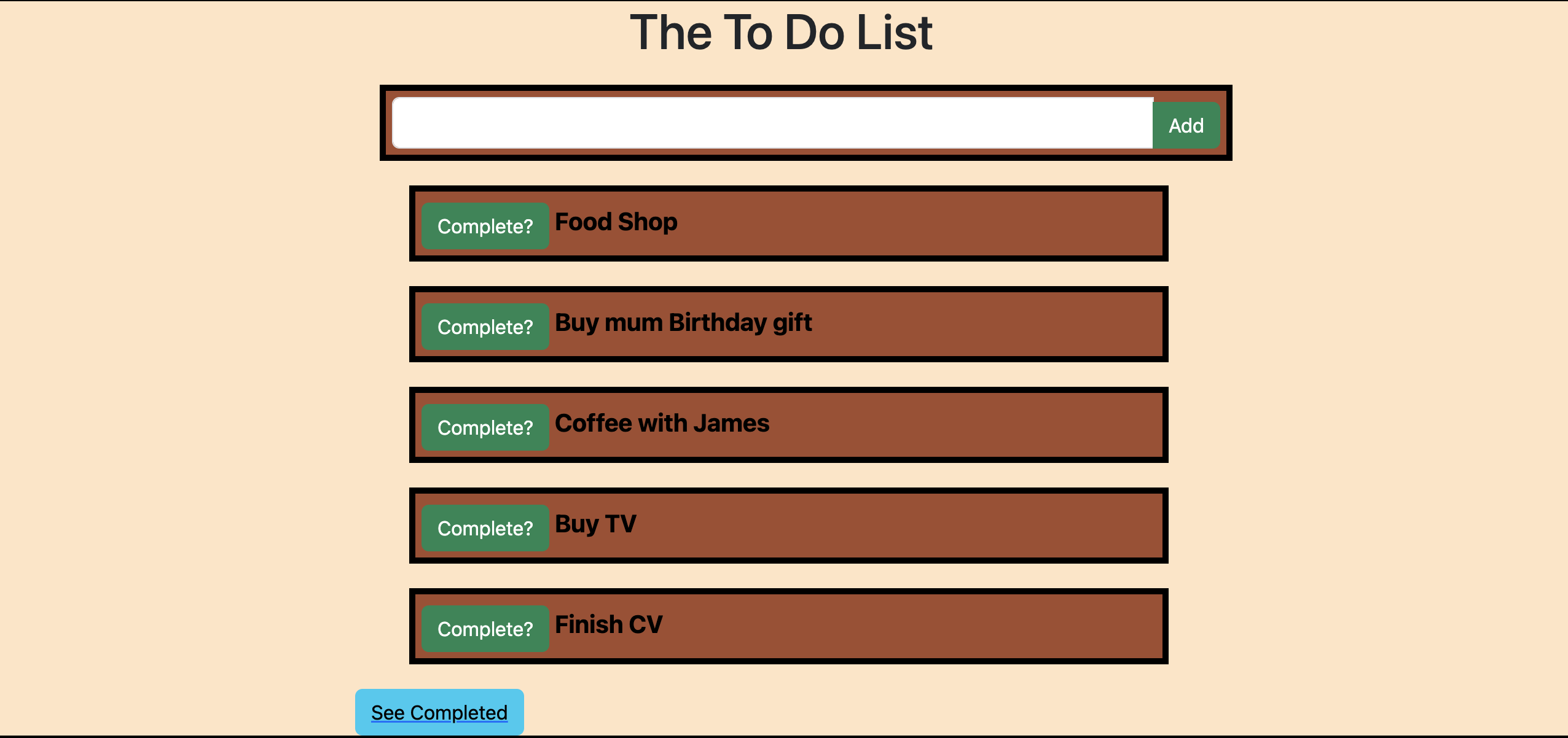 To Do List